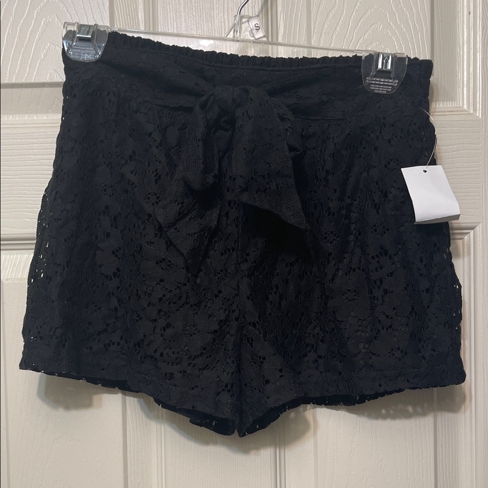 Charlotte Russe Black Lace High Waist Shorts